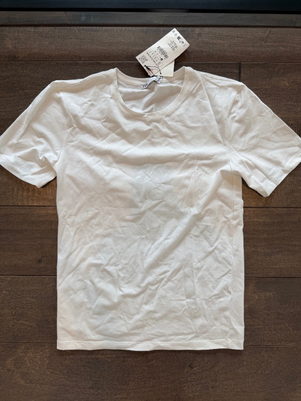 Zara White T Shirt NWT Mens Small Slim Fit
